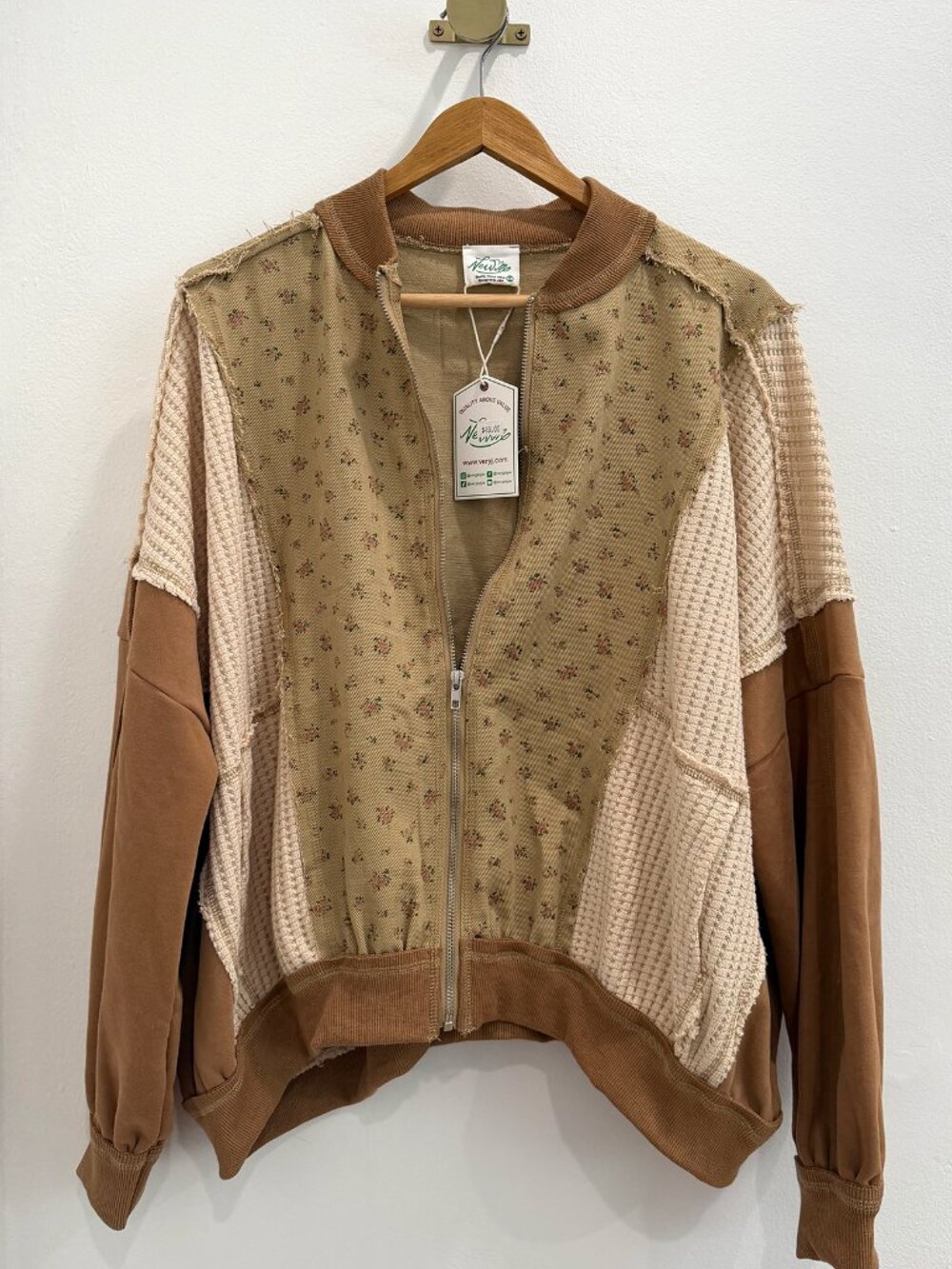 NWT Very J Mixed Media Zip Jacket — Size S/M 🌸